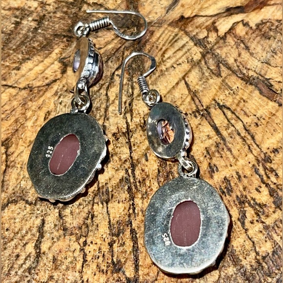 Chrysoberyl Cat’s Eye Earrings 2 1/4” - Picture 7 of 14